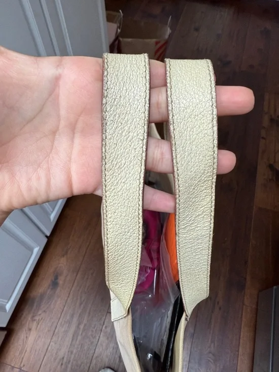 Prada Beige Canvas Shoulder Tote Bag Leather Corners and Handles - Picture 3 of 16